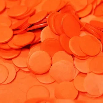 confettis ronds papier soie orange