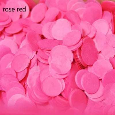 confettis ronds papier soie rose fonce