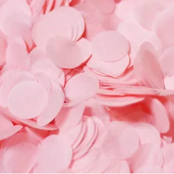 confettis ronds papier soie rose pale