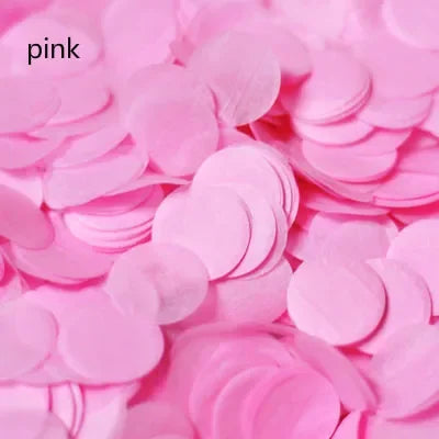 confettis ronds papier soie rose