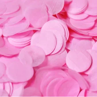 confettis ronds papier soie rose
