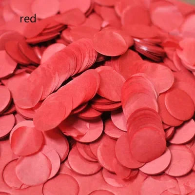 confettis ronds papier soie rouge