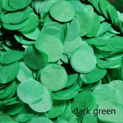 confettis ronds papier soie vert fonce