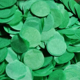 confettis ronds papier soie vert fonce
