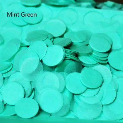 confettis ronds papier soie vert menthe