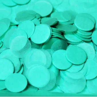 confettis ronds papier soie vert menthe