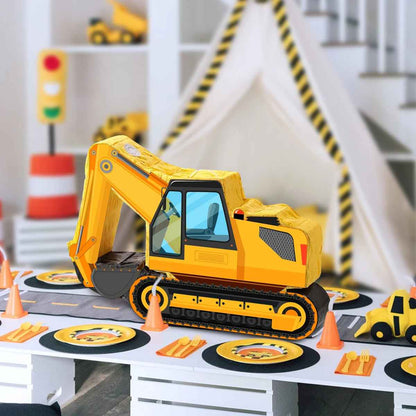 pinata camion jaune tente table assiette