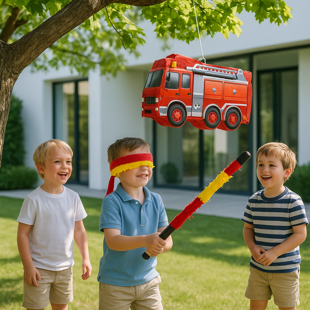 pinata camion pompier garcon arbre