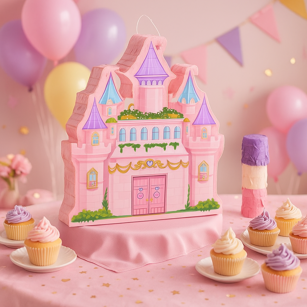 pinata chateau princesse table cupcakes