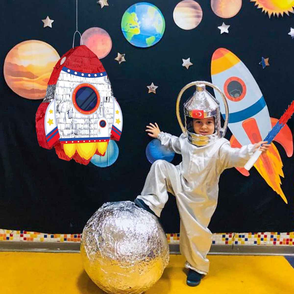 pinata fusee baton bandeau planete-terre enfant astronaute 