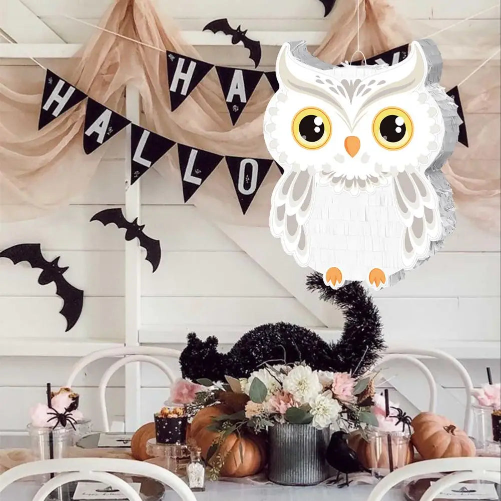 pinata hibou chat noir fleurs halloween