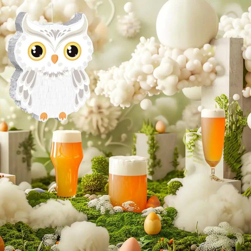 pinata hibou verre orange