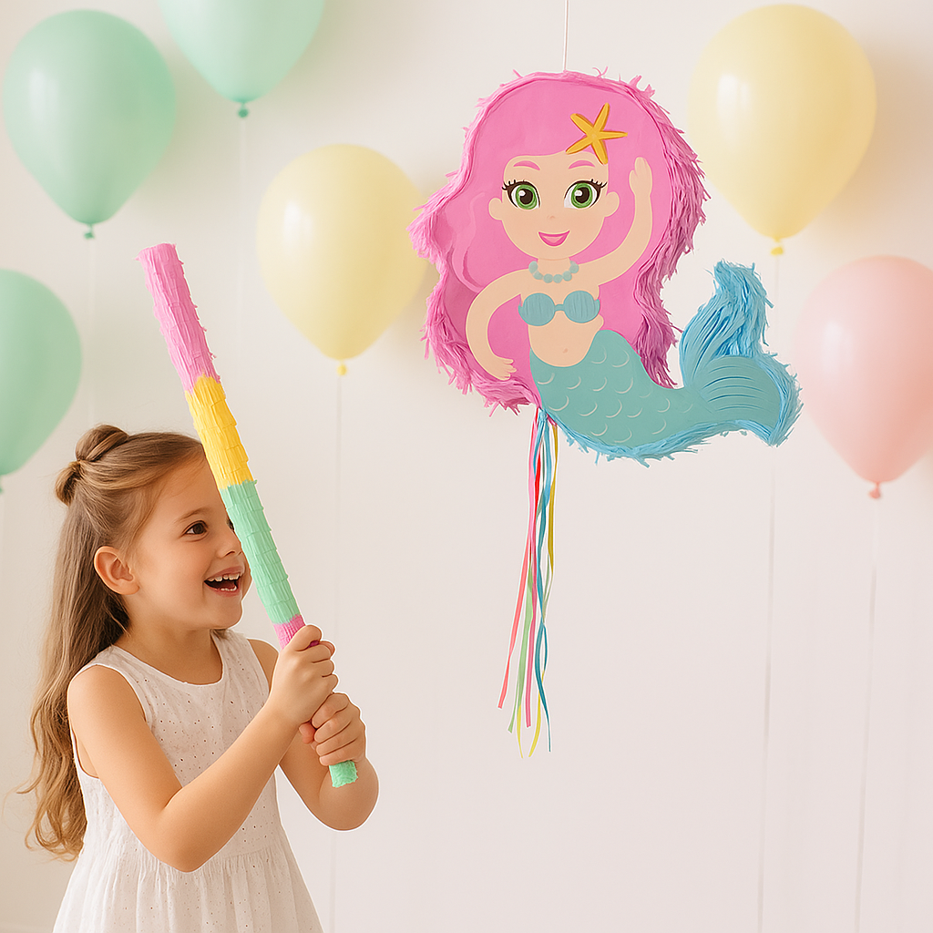 pinata sirene fillette ballon