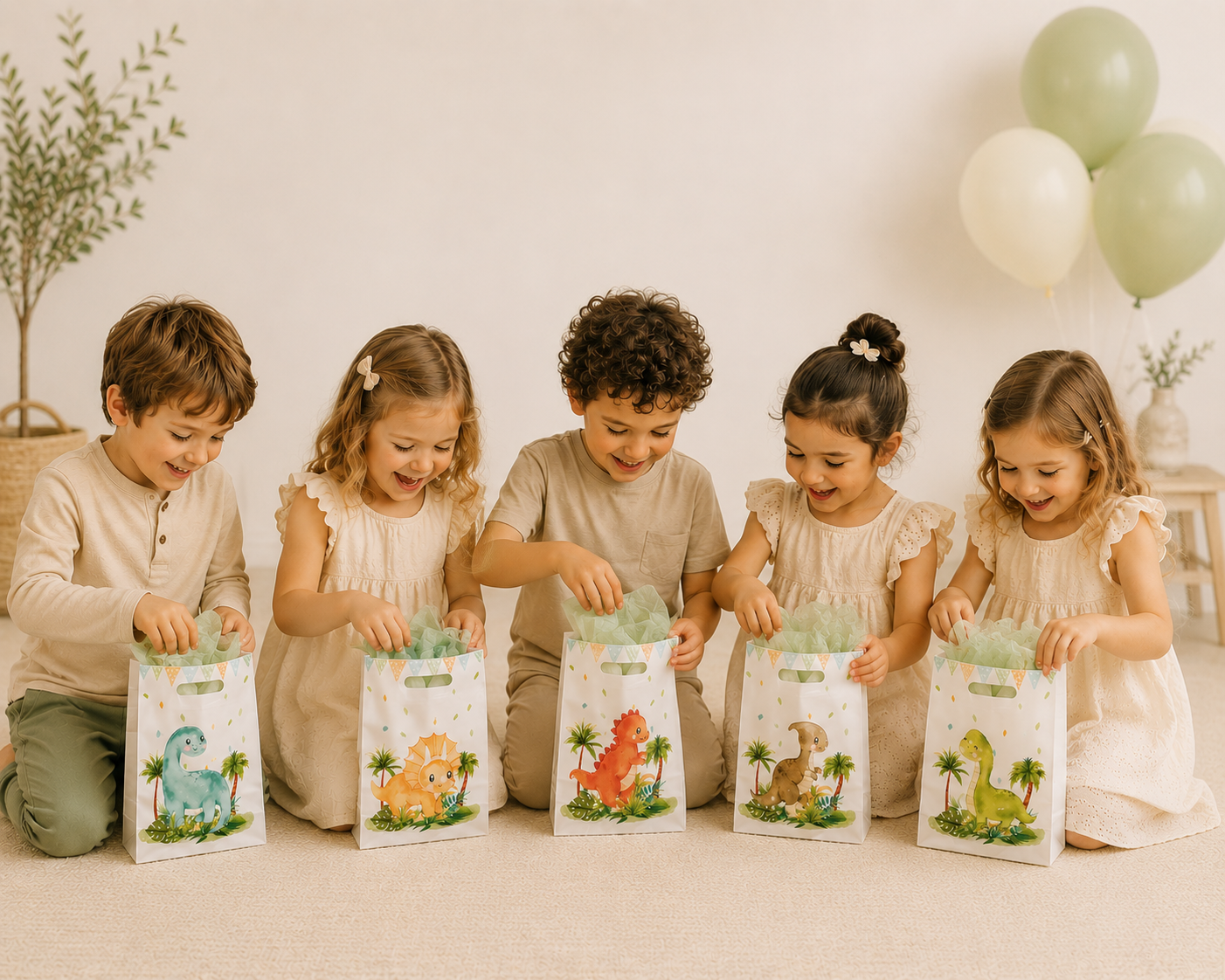 sac cadeau dinosaure enfant fete amis ballon