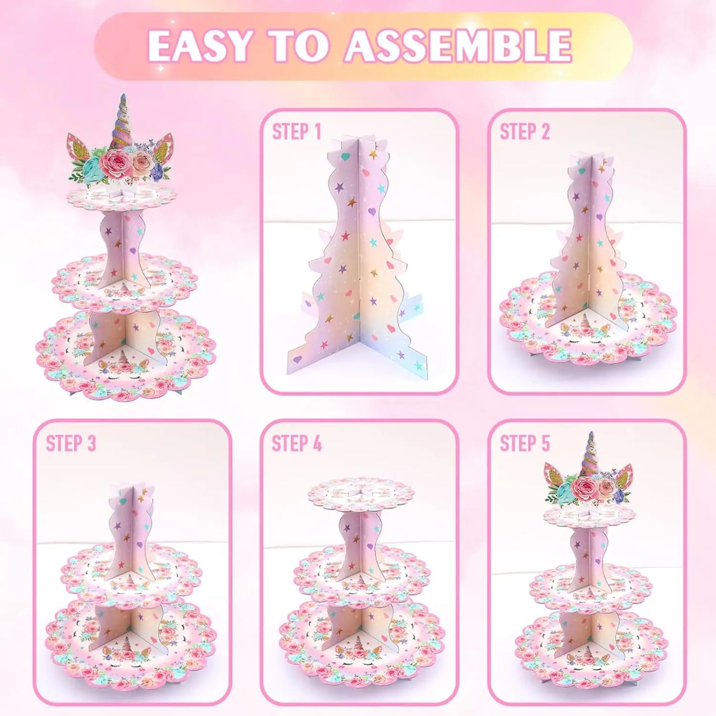 support gateau cupcake fleurs etape assemblage