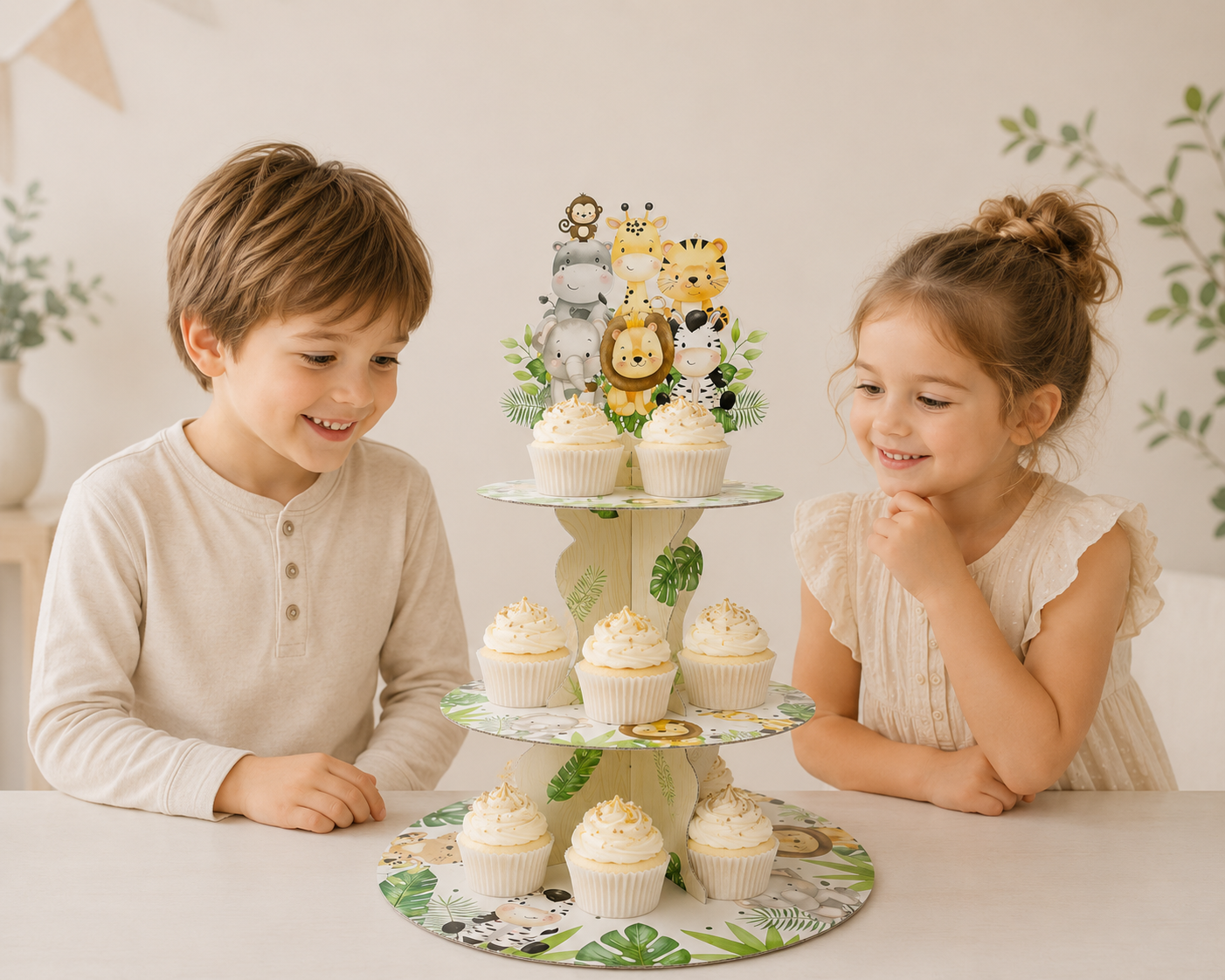 support gateau cupcake petit gars petite fille